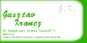 gusztav krancz business card